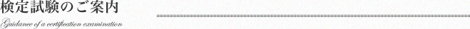 検定試験のご案内
